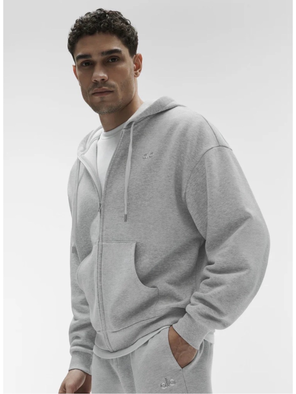 ALO Yoga Accolade Full Zip Hoodie Atlantic Heather Gray